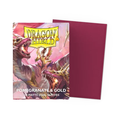 Dragon Shield - Matte Dual Sleeves - Standard Size - Pomegranate & Gold