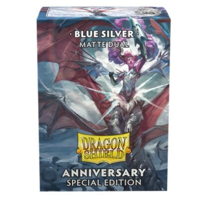 Dragon Shield - Matte Dual Blue Silver Anniversary Sleeves - Standard Size