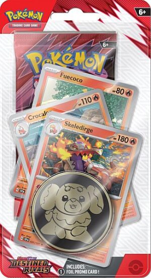 Pokémon TCG: Scarlet & Violet—Destined Rivals Premium Checklane Blister (1 Booster Pack, 3 Promo Cards & A Coin)